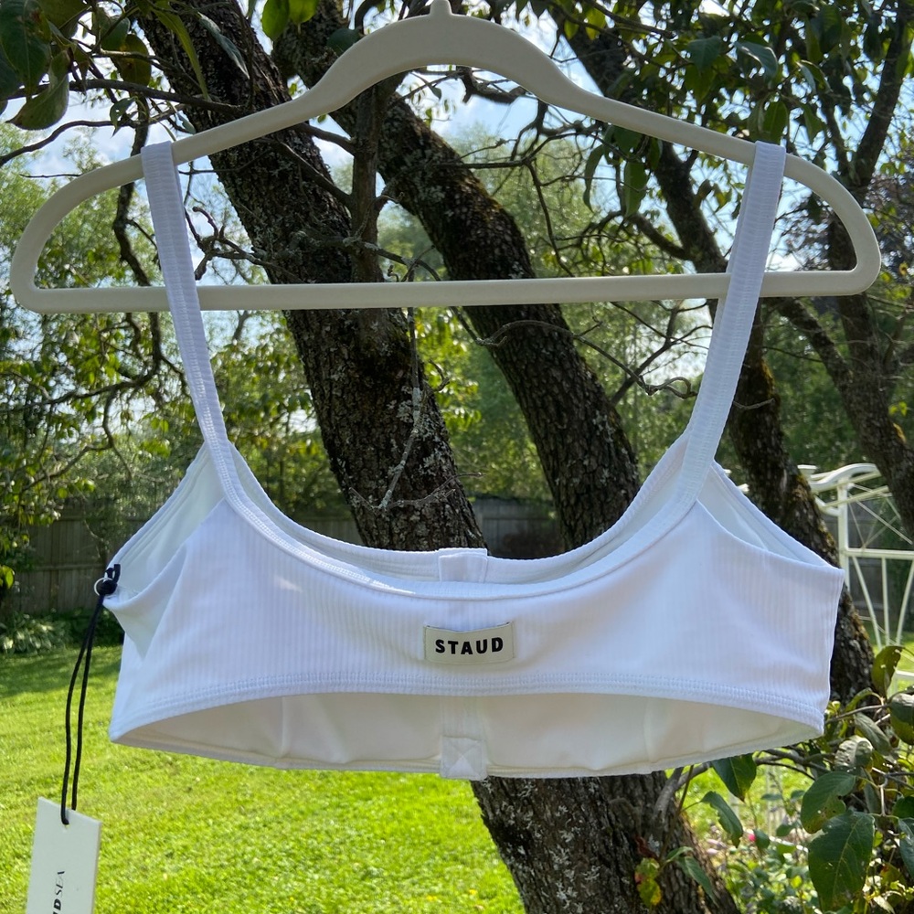 STAUD White Ribbed Bikini Top - Picture 7 of 10